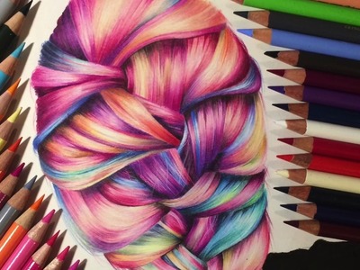 Drawing hair with colored pencils*rainbow hair*speed drawing*