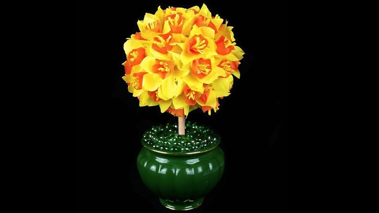Gorgeous Daffodil Topiary tree .  Simple and Cheap to make .  D.I.Y. 