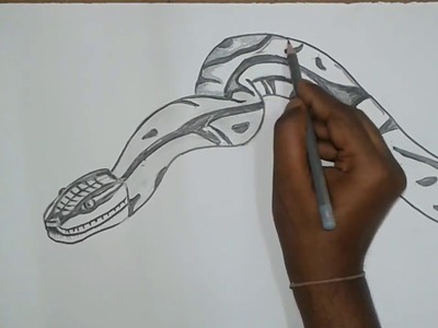 How to draw a realistic snake | 3D Painting Optical Illusion | DIY Realistic snake on paper | 3D dra