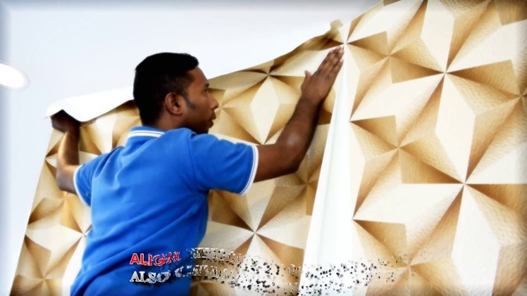 How to Install 3D Korean Wallpaper using Glue - DIY by Alaqsa Carpets