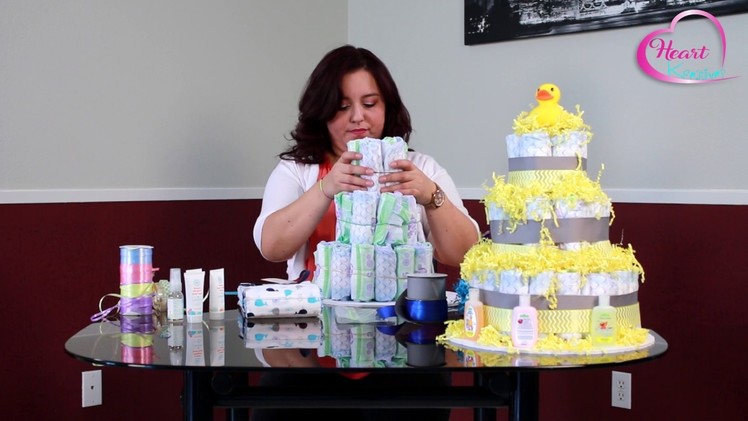 How to make a Diaper Cake for Baby shower DIY