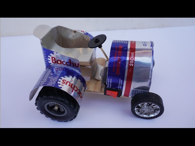 How To Make a Power Car From Bacchus Cans -  Electric car DIY For Kids