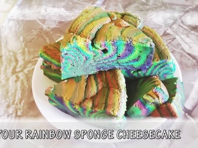 How to Make a Rainbow Sponge Cheese Cake