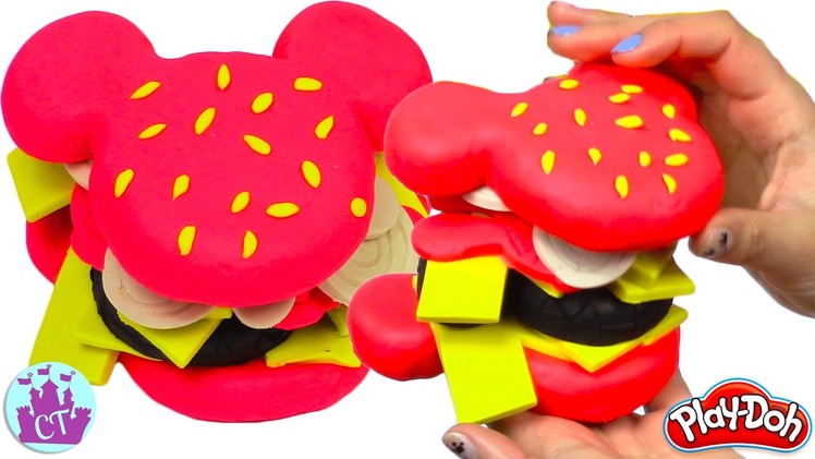 Mickey mouse Play Doh Colors Rainbow Cake Toys Burger Cupcakes  Plastilina y Juguetes Castle Toys
