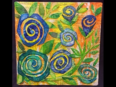 Mixed Media Paper Painting Collage - For Winner Cheryl!
