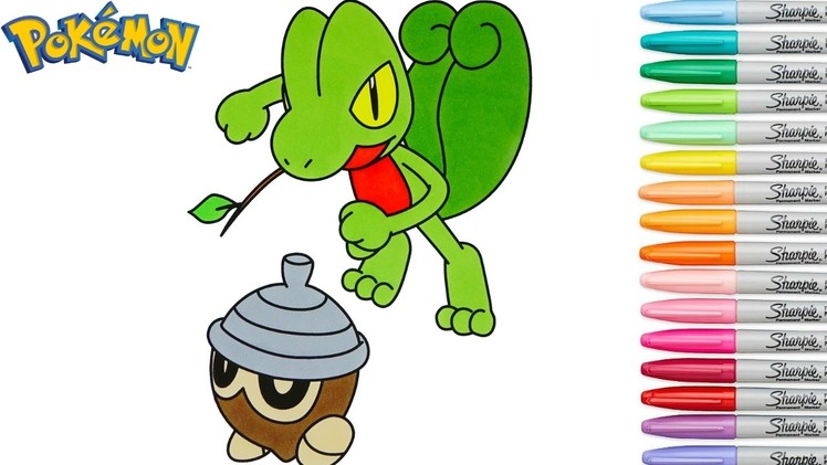 Pokemon Coloring Book Pages Treecko キモリ Seedot タネボー  Rainbow Splash rscb Anime Speed Coloring Copic