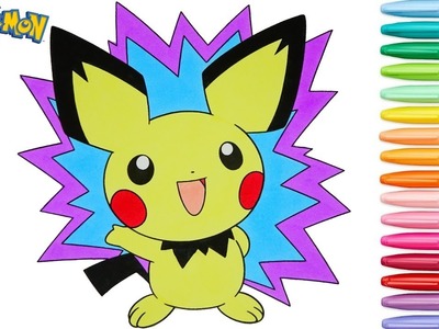Pokemon Coloring Book Pichu Anime Colouring Pages SPEED COLORING Rainbow Splash rscb