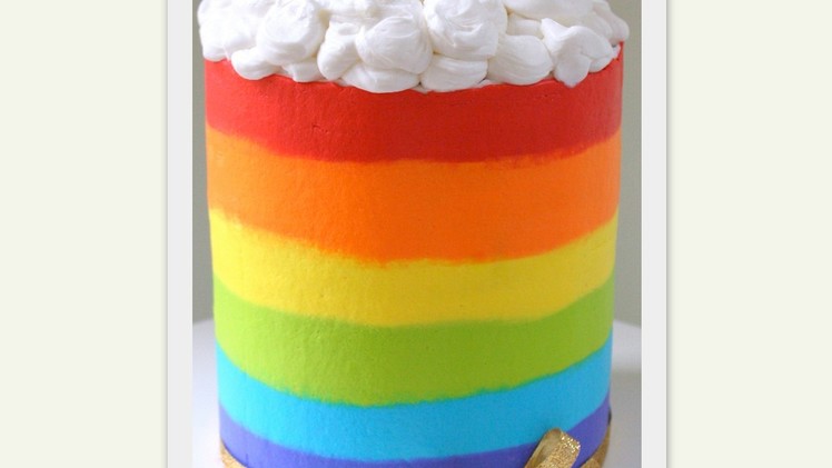 Rainbow Buttercream Cake HD