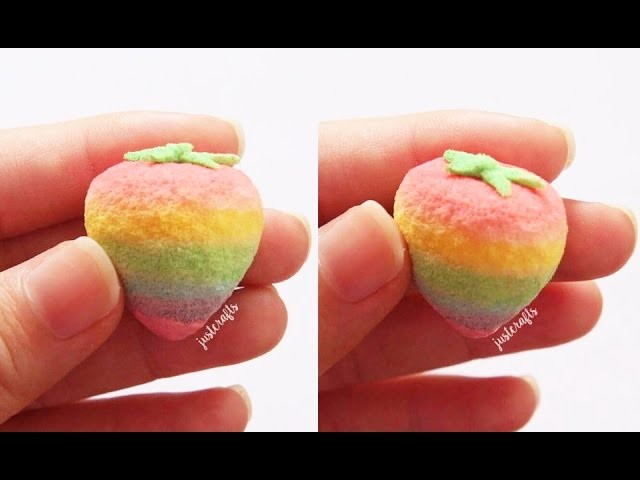 Rainbow strawberry squishy ???? | homemade squishy tutorial