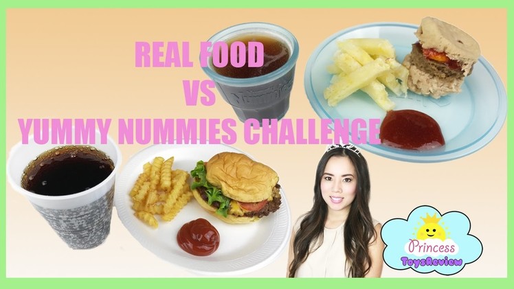 Real Food vs Yummy Nummies! Mini Kitchen Best Ever Burger Maker DIY Kit for Kids Princess ToysReview
