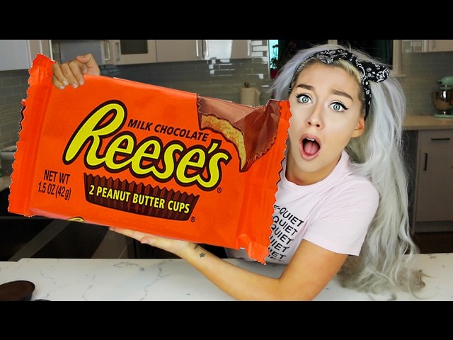 WORLDS BIGGEST CANDY! THE GIANT CANDY EXPERIMENT CHALLENGE DIY! REESES, SNICKERS, HERSHEY’S, YORK