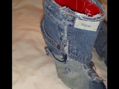 DIY Custom JEAN HEELs GAP JEANS Ankle Boots