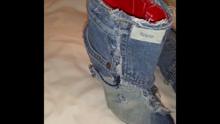 DIY Custom JEAN HEELs GAP JEANS Ankle Boots