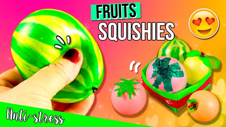 DIY Fruits & Vegetables SQUISHIES ???? ????  Peach, Watermelon, Lemon, Tomato & Eggplant SQUISHY???? ???? ????