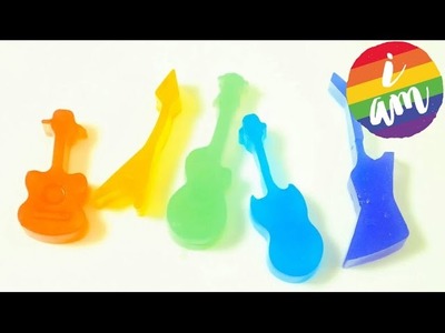 DIY How to make Colors Rainbow Guitar Jelly Pudding Gummy GingerBread Jelly Pudding Rainbow Toy kid