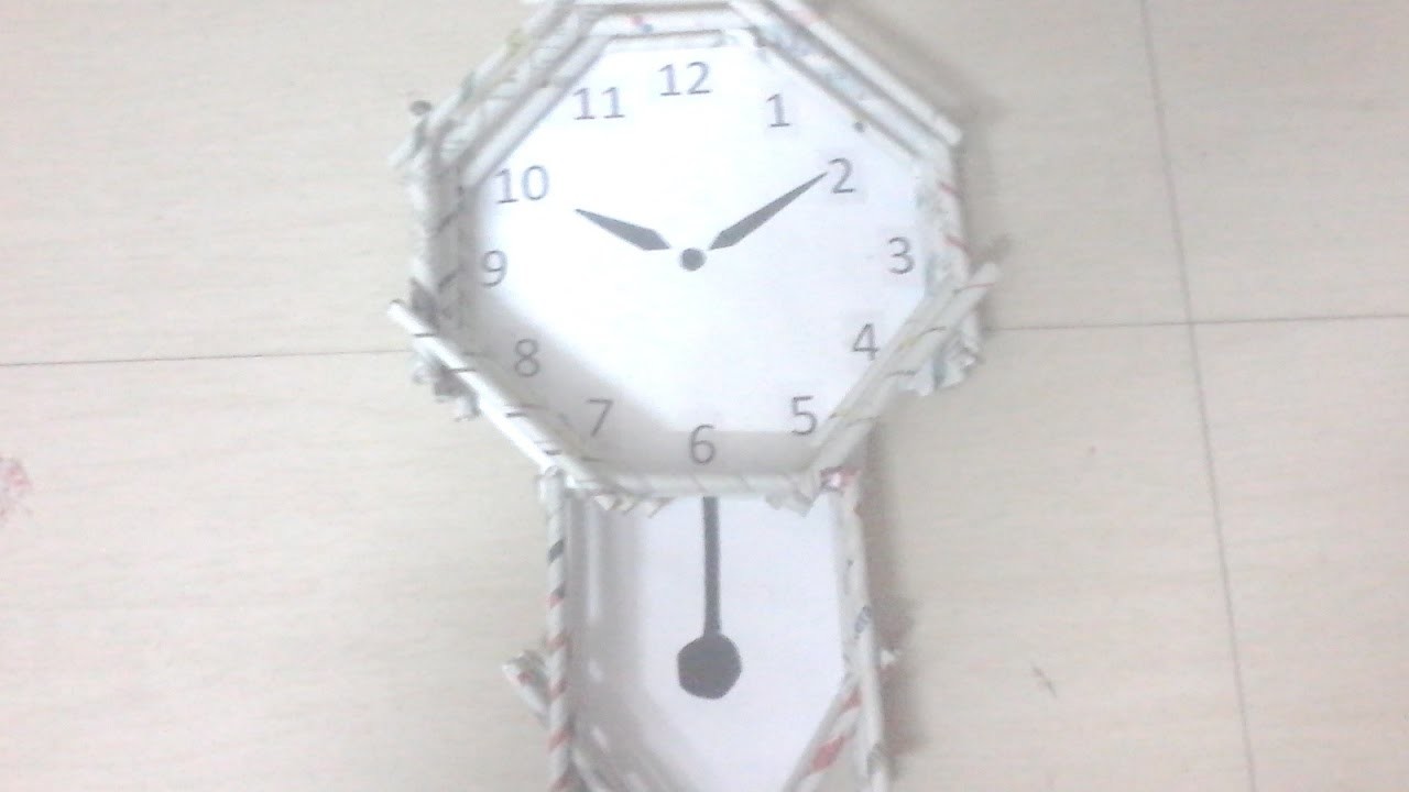 DIY How to make pendulum wall clock using news paper rolls best out