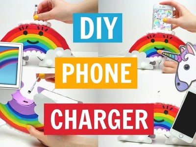 DIY - RAINBOW UNICORN PHONE CHARGER. HOLDER | Cute & Funny | LifeAsNastia