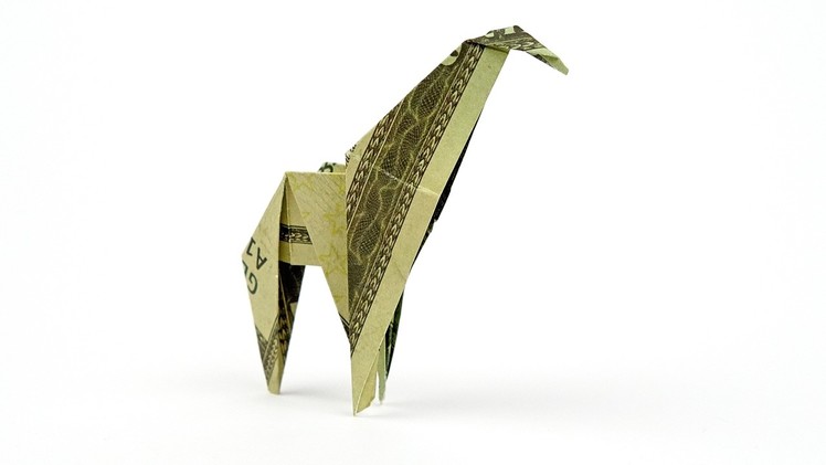 Dollar Bill Origami GIRAFFE, animal MONEY folding tutorial, 4K