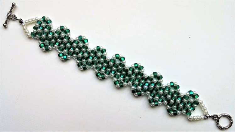 Go Green Bracelet 4. Beginners Beading Jewelry pattern for Beginners