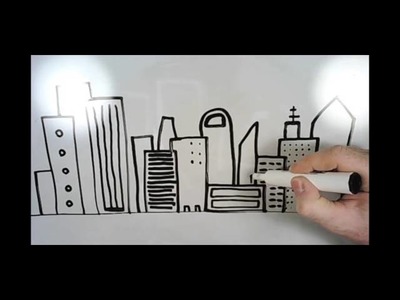 How to Draw a Cityscape!! EASY!