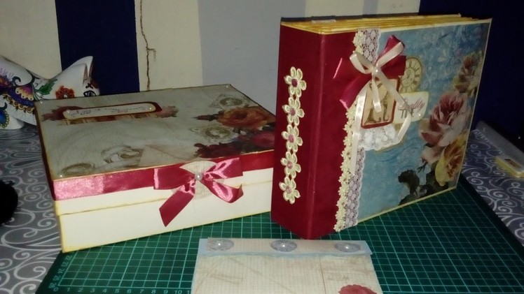 Mini Álbum Vintage Floral 9x8'' con caja -SCRAPBOOKING-