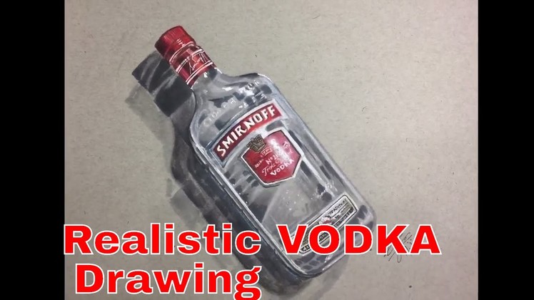 Realistic drawing of #smirnoff #vodka #bottle: #3D speed drawing