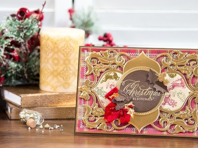 Spellbinders Christmas Blessings Card using Christmas Dove Frame Die