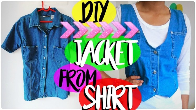 DIY: Convert Shirt. T-shirt into Jacket | DIY Denim Jacket | Wardrobe Makeover Ep 1 | MashDIYzone