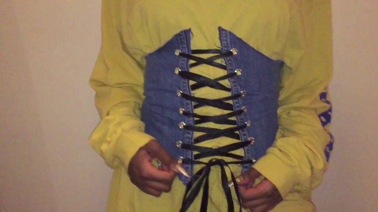 DIY denim corset belt