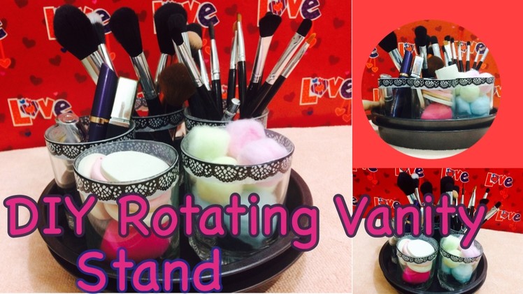 DIY Rotating vanity stand | How to make Easy Rotating vanity stand | DIY vanity storage & organizer