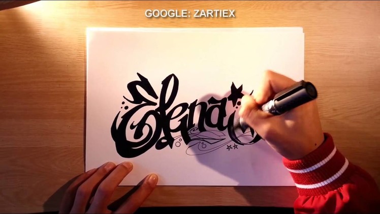 Graffiti Bombing - Graffiti Name Elena Letters 3D ART