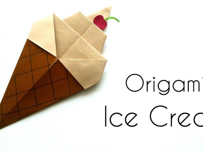 Origami Ice Cream Cone - Origami for Kids -  Paper Ice Cream Cone