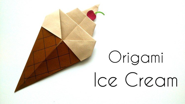 Origami Ice Cream Cone - Origami for Kids -  Paper Ice Cream Cone
