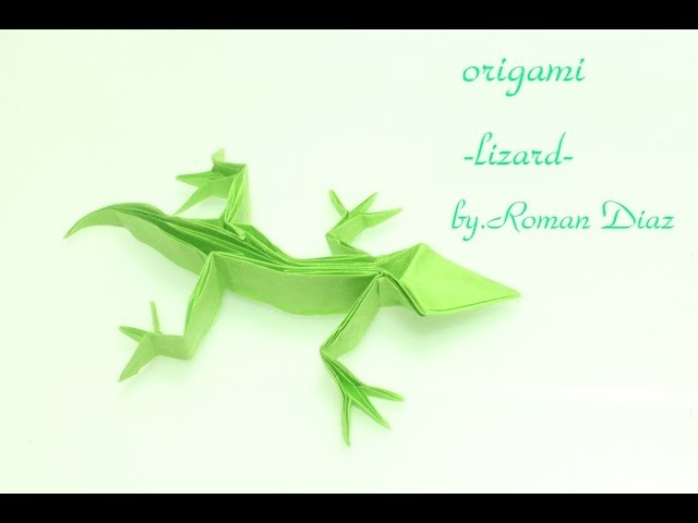 Origami lizard tutorial   by.Roman Diaz