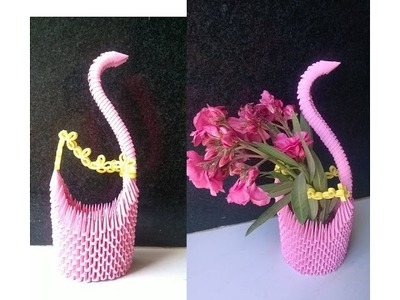 3d origami flower vase || 3d origami swan