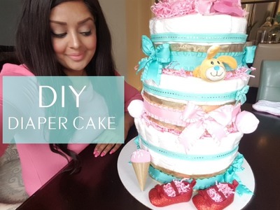 DIY Baby Girl Diaper Cake