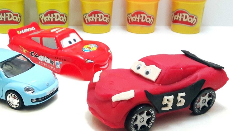 DIY Play Doh Cars 3 Lightning McQueen Peppa Pig Learn Colors Ice Cream Disney Car 3 Movie Nursery