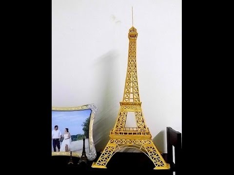 Easier way to make 3D Eiffel Tower with skewer sticks, DIY