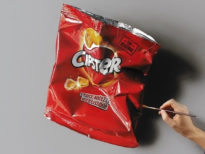 Empty Chips Bag | Still Life Painting  - 3D Art