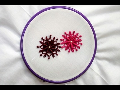 Hand Embroidery - Ribbed Spider-web and Lazy Daisy Stitch