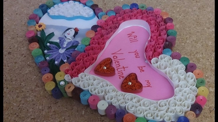 Quilling Valentines Day Greeting Card