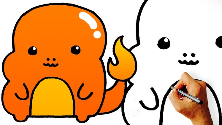 Very Easy! How to Draw Cute Chibi Charmander (Pokemon) Step by Step
