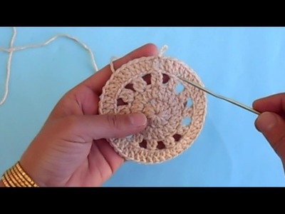 (crochet-crosia) how to crochet Coaster design