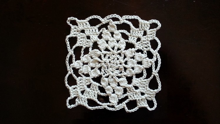 Crochet Square Motif - Vines Mini Doily Pattern