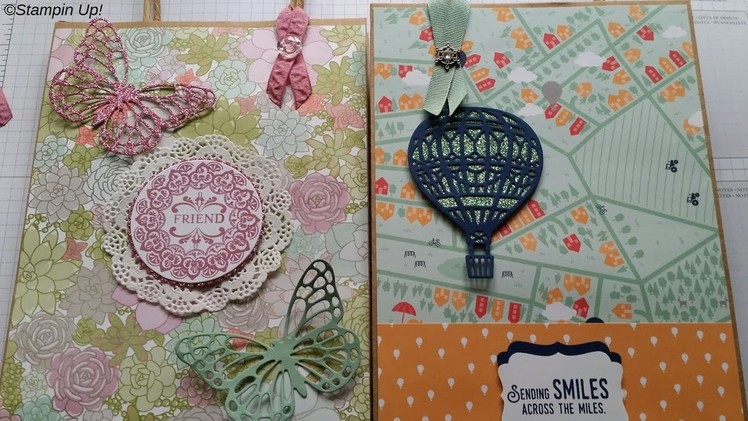 Decorated craft bags using succulent garden & butterfly thinlits *PLUS GIVEAWAY*