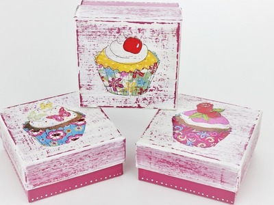Decoupage small boxes - Fast & Easy Tutorial - DIY