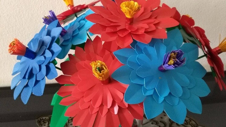 DIY Crafts - How to Make Colorful Flower Bouquet out of plastic sheets + Tutorial !
