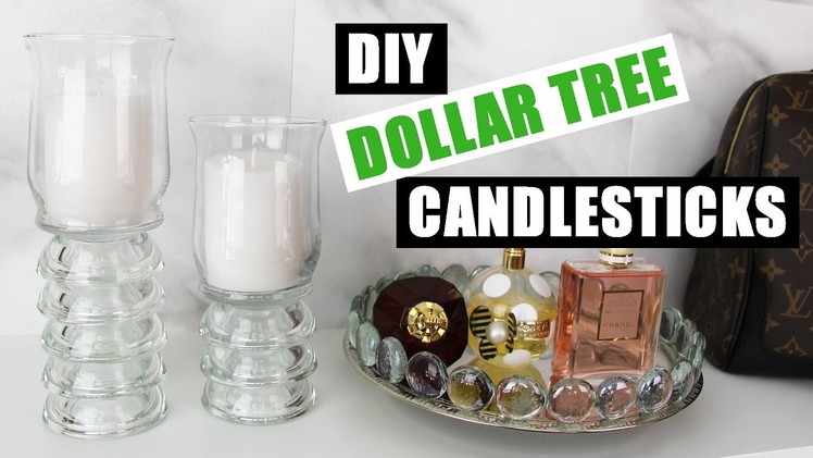 DIY DOLLAR TREE CANDLESTICKS | Dollar Store DIY Candle Holders Decor | DIY Room Decor