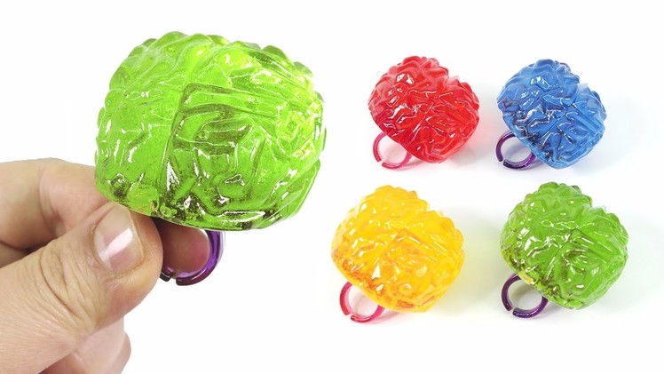 DIY Giant Brain Rings Candy ! Make Colors Ring Pop ~ Brain Shaped Lollipop