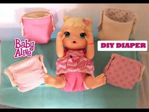 DIY How to make Baby Alive Reusable Doll Diapers free pattern handmade tutorial